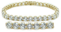 Yellow gold Basket Tennis Bracelet
